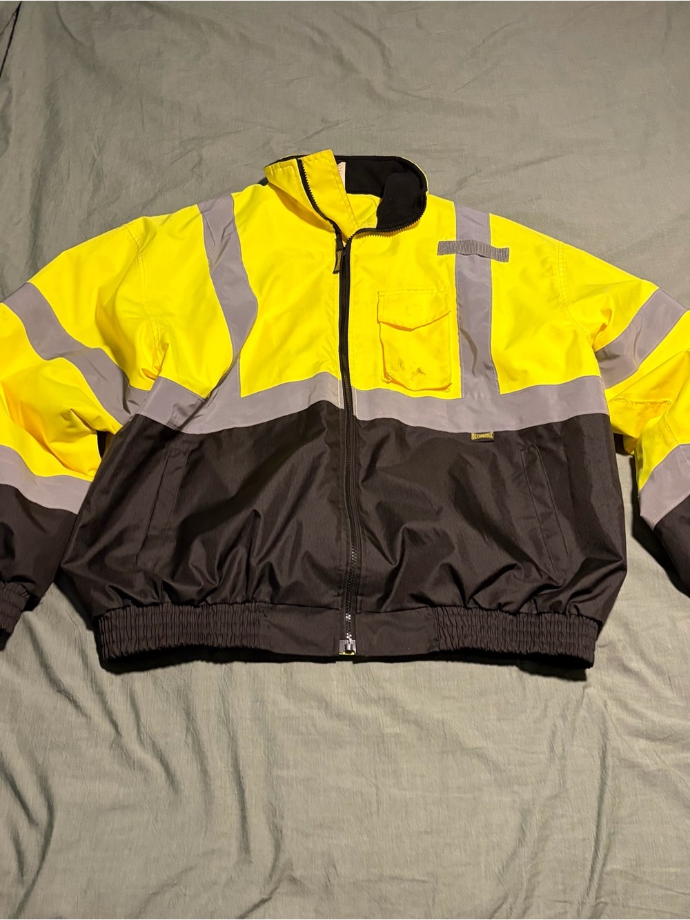 Hi-Vis Yellow and Black Safety Work Jacket